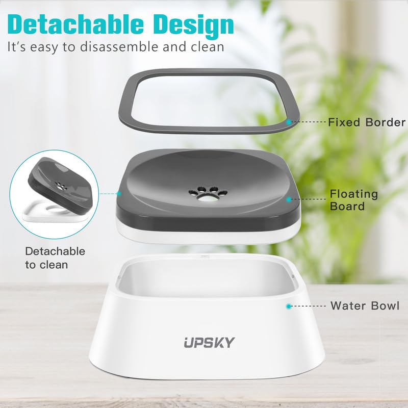 UPSKY Dog Water Bowl Vehicle Carried Floating Bowl Cat Water Bowl Slow Water Feeder Dispenser Anti-Overflow Pet Fountain Portable Car Dog & Cat