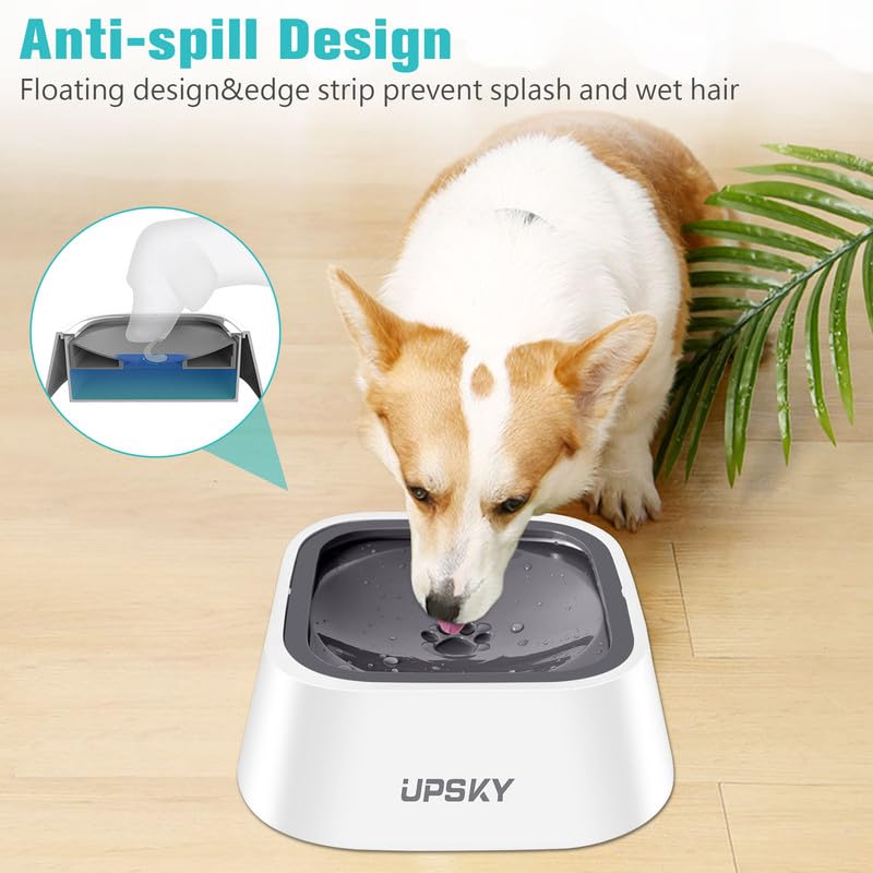 UPSKY Dog Water Bowl Vehicle Carried Floating Bowl Cat Water Bowl Slow Water Feeder Dispenser Anti-Overflow Pet Fountain Portable Car Dog & Cat