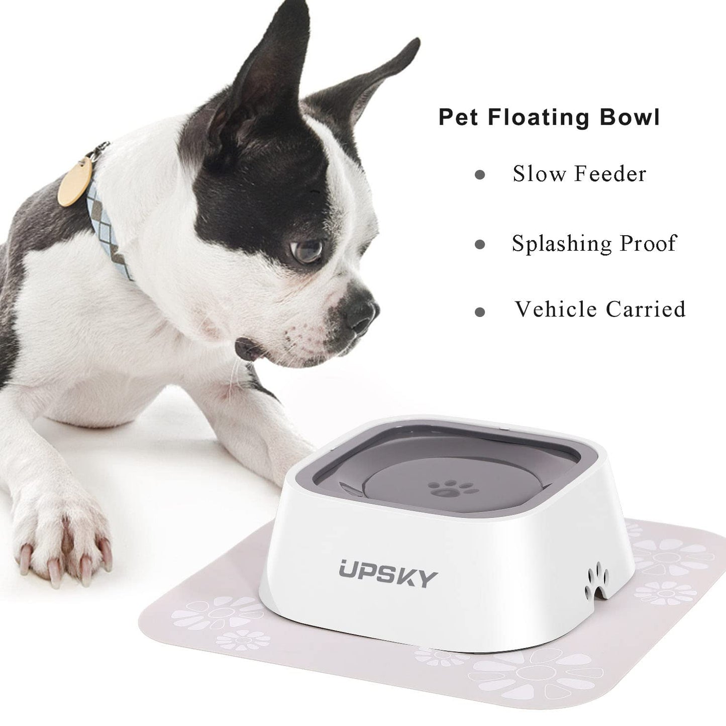 UPSKY Dog Water Bowl Vehicle Carried Floating Bowl Cat Water Bowl Slow Water Feeder Dispenser Anti-Overflow Pet Fountain Portable Car Dog & Cat