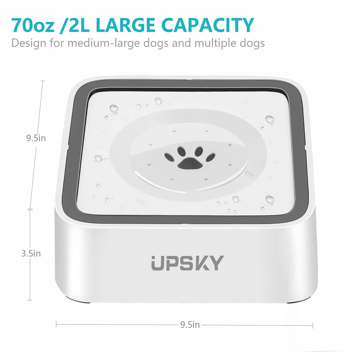 UPSKY Dog Water Bowl Vehicle Carried Floating Bowl Cat Water Bowl Slow Water Feeder Dispenser Anti-Overflow Pet Fountain Portable Car Dog & Cat
