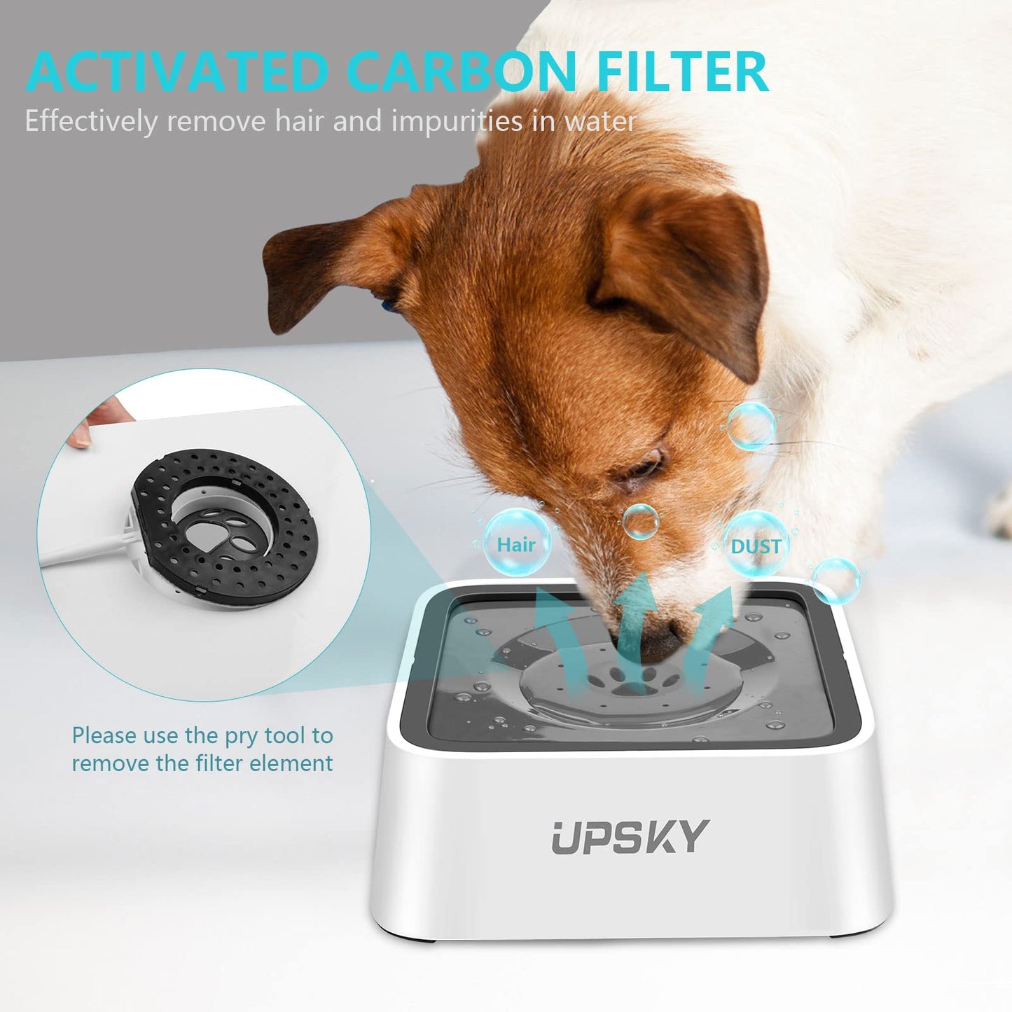 UPSKY Dog Water Bowl Vehicle Carried Floating Bowl Cat Water Bowl Slow Water Feeder Dispenser Anti-Overflow Pet Fountain Portable Car Dog & Cat