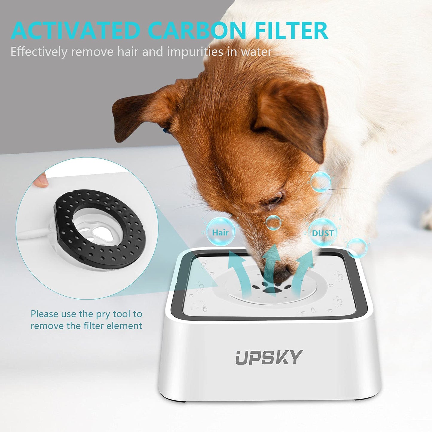 UPSKY Dog Water Bowl Vehicle Carried Floating Bowl Cat Water Bowl Slow Water Feeder Dispenser Anti-Overflow Pet Fountain Portable Car Dog & Cat
