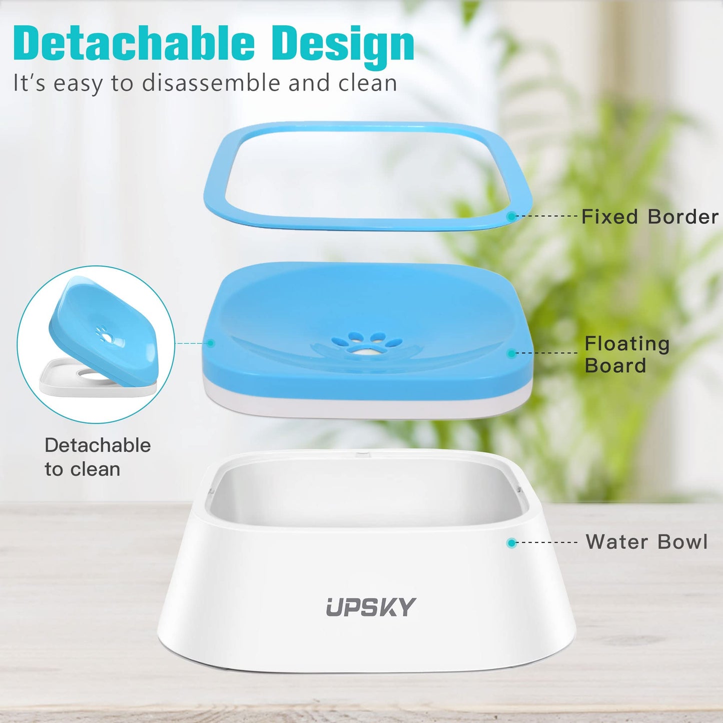 UPSKY Dog Water Bowl Vehicle Carried Floating Bowl Cat Water Bowl Slow Water Feeder Dispenser Anti-Overflow Pet Fountain Portable Car Dog & Cat